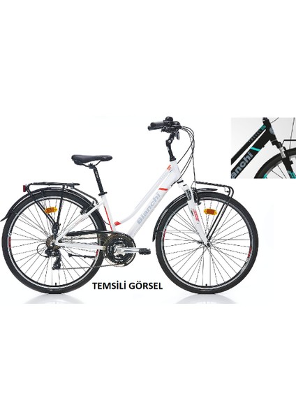 28J Bianchi Travel 505 Şehir Bisikleti - Siyah Turkuaz - 44