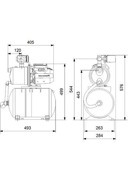 Jp 3-42 Pt-H Paslanmaz Jet Hidrofor 20 Lt Tanklı - 3 Kat 3 Daire