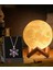 3D Ahşap Standlı Ay Gece Lambası Lotus Kolye Küre LED Başucu Lambası 1