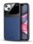Apple iPhone 13 Mini Kılıf Zebana Lens Deri Kılıf Mavi 1