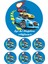 Yenilebilir Pasta Resmi Yarışan Arabalar Pirinç Kağıdından 6-8-10 Kişilik Pastaya Uygun 16 cm 1