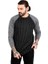 Siyah Bisiklet Yaka Kolları Renkli Çizgili Erkek Sweatshirt 1801850 3