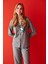 Gri Melanj Lic Give A Little Love Pijama Takımı 4