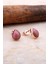 Doğal Rodonit Taşlı Damla Mini Rose Gümüş Küpe 5842 1