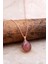 Doğal Rodonit Taşlı Damla Mini Rose Gümüş Kolye 7734 1