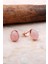 Doğal Pembe Kuvars Taşlı Damla Mini Rose Gümüş Küpe 5848 1