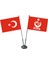 Göktürkçe Türk Yazılı 2'li Masa Bayrağı Takımı 1