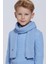 Lambswool Yün Buz Mavisi Çocuk Atkı 3
