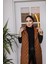 Grej Fashion Kadın Kapüşonlu Uzun Kapitone Yelek Yanı Yırtmaçlı 4