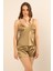 Saten Dantelli Ayarlanabilir Askılı Şortlu Takım 4
