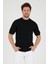 Siyah Erkek Yuvarlak Yaka Desenli Örme T-Shirt 2