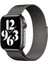 Apple Watch Uyumlu 42 - 44 mm Için Metal Mıknatıslı Kordon Kayış M-L Ky6 Siyah 1