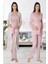 Effort Kadın Pembe Uzun Kollu Lohusa Hamile Sabahlıklı Pijama Takımı 8094 1
