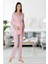 Effort Kadın Pembe Uzun Kollu Lohusa Hamile Sabahlıklı Pijama Takımı 8094 2