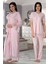 Puerpera Effort Kadın Pembe Lohusa Hamile Sabahlıklı Pijama Takımı 5044 1