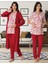 Puerpera Kadın Vişne Lohusa Hamile Sabahlıklı Pijama Takımı 8014 1
