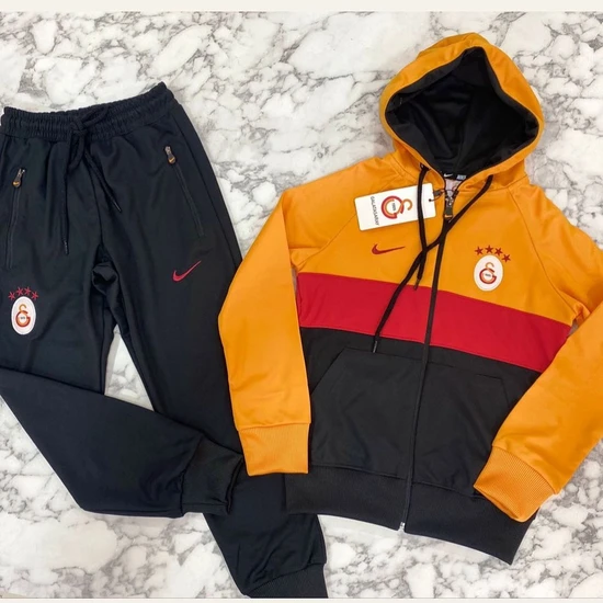 Mavi Boncuk Kids Taraftar Galatasaray Fermuarlı Kapşonlu Eşofman Takımı 5-16 Yaş