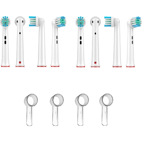 Orident Şarjlı ve Pilli Diş Fırçası Uyumlu 8 Adet Yedek Başlık + 4 Adet Koruma Kapağı