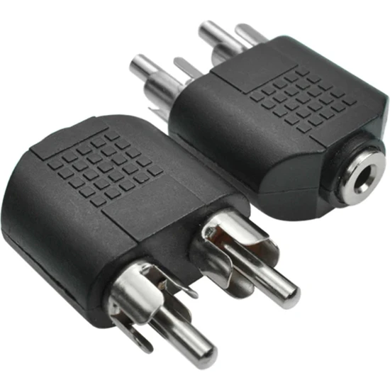 2 Rca Erkek To 3.5 mm Aux Stereo Dişi Ses Ayırıcı Adaptör