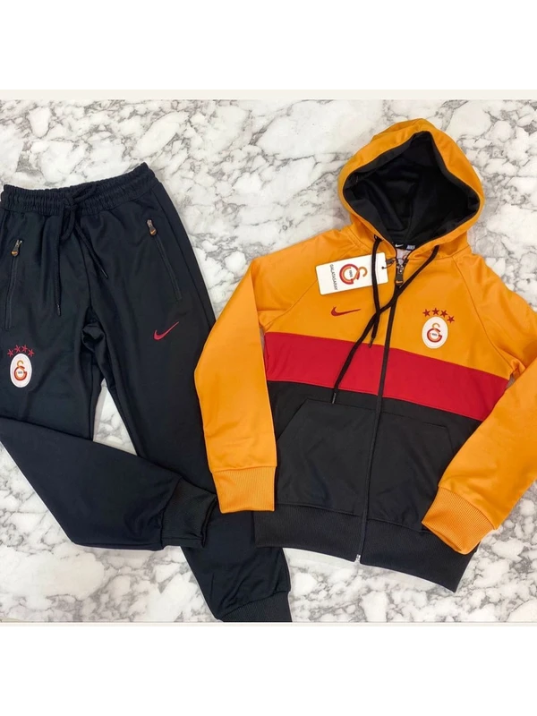 Mavi Boncuk Kids Taraftar Galatasaray Fermuarlı Kapşonlu Eşofman Takımı 5-16 Yaş
