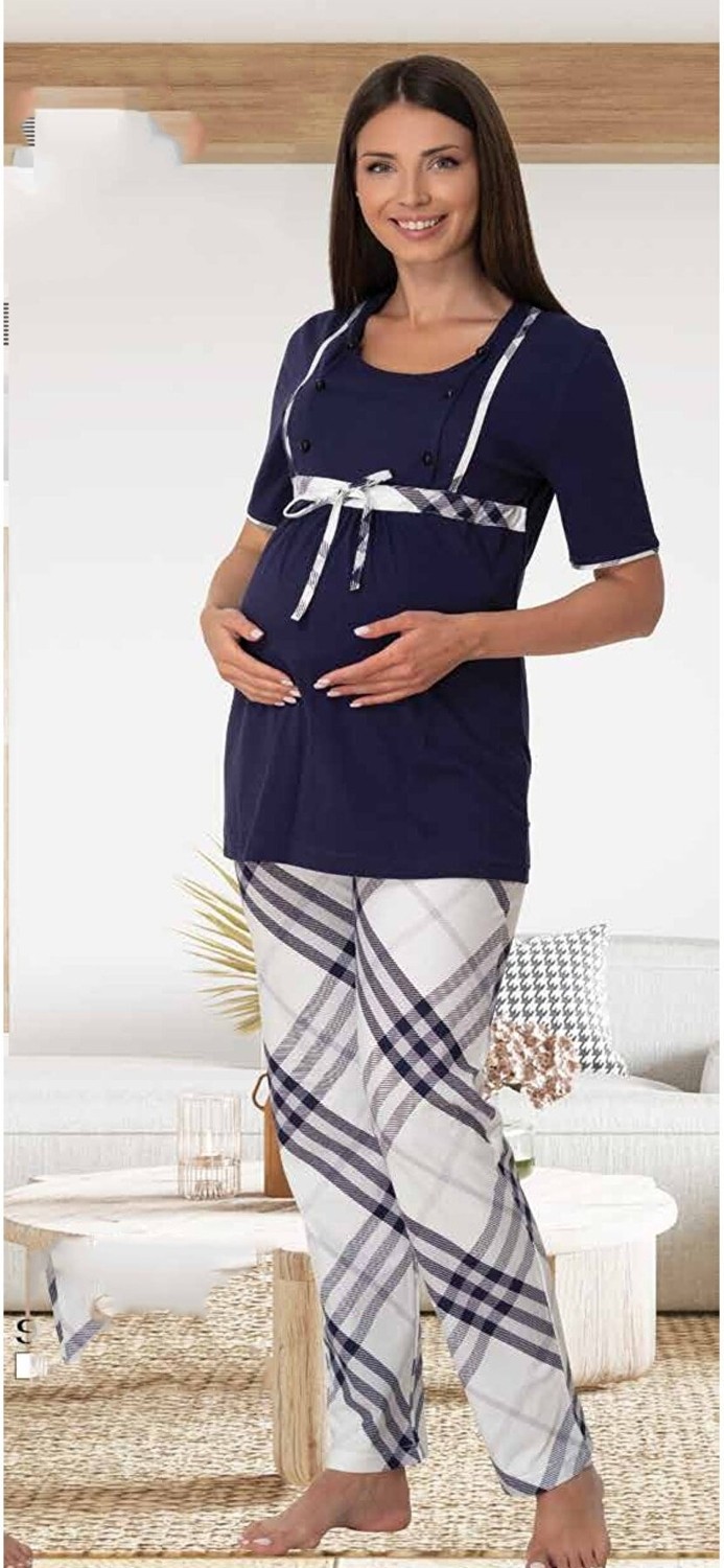 Puerpera Effortt Kadın Lohusa Hamile Pijama Takımı 6022 görsel 5