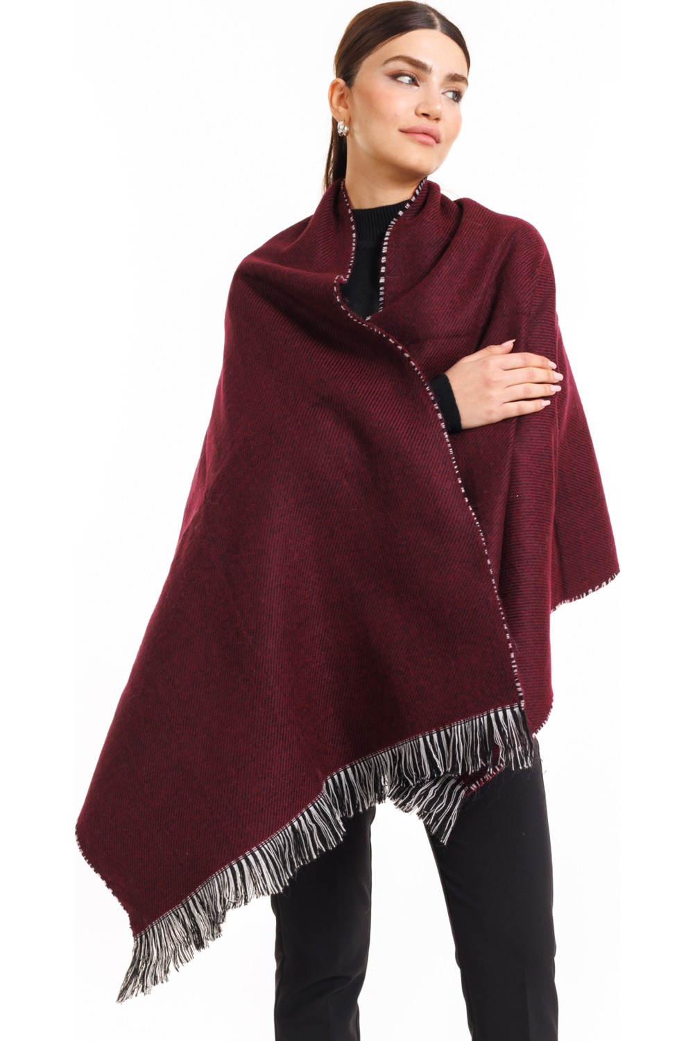 Ladycolor Çift Taraflı Ekose Atkı Şal-Omuz Şal görsel 2