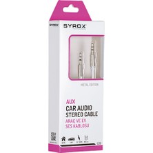 Syrox C20 Audio Aux Kablo 3.5mm 1mt Beyaz