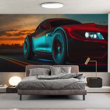 Dekoros Dekoros tek Parça Duvar Kağıdı 3D Araba