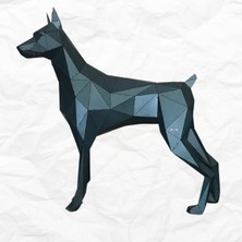 Mekwork - Köpek Heykeli - 120 Cm Metal Doberman Köpek