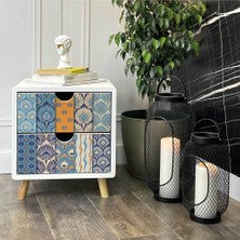 Odun Concept Desenli Kapak Özel Tasarım Mdf Komodin - Waves
