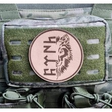 Seyhan Askeri Malzeme Kurt Göktürkçe Türk - Deri Peç - Arma - Askeri Patch