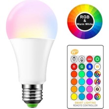 Zmc Elektrik 9W Uzaktan Kumandalı Led Ampul Renk Değiştirir Rgb Beyaz Dahil 16 Renkli Led Ampul Kumandalı Işık