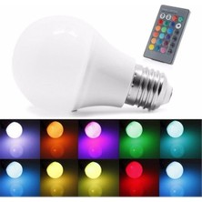 Zmc Elektrik 9W Uzaktan Kumandalı Led Ampul Renk Değiştirir Rgb Beyaz Dahil 16 Renkli Led Ampul Kumandalı Işık