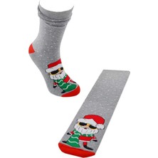 Dode Flora Kadın Pamuk Havlu Noel Baba Desenli Yılbaşı Çorabı