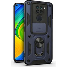 Apsuwa Xiaomi Redmi Note 9 Kılıf Yüzüklü Standlı Kamera Korumalı Pars