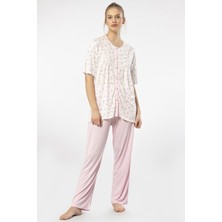 Türen Kadın Empirme Düğmeli Battal Kısa Kollu Pijama Takım