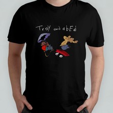 Pixxa Troy And Abed In The Morning - Community %100 Pamuklu Bisiklet Yaka T-Shirt Model - 5