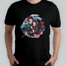 Pixxa Demon Slayer %100 Pamuklu Bisiklet Yaka T-Shirt Model - 2