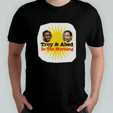 Pixxa Troy And Abed In The Morning - Community %100 Pamuklu Bisiklet Yaka T-Shirt Model - 1