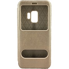 FitCase Samsung S9 (G960) Gizli Mıknatıslı Pencereli Magnum Kılıf Gold
