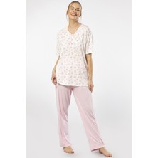 Türen Kadın Empirme Patlı Battal Kısa Kollu Pijama Takım
