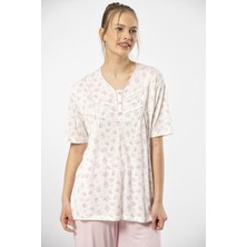 Türen Kadın Empirme Patlı Battal Kısa Kollu Pijama Takım