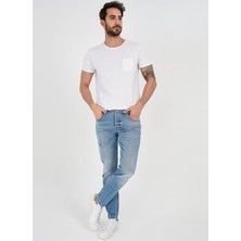Denim Trip Normal Bel Slim Fit Açık Indigo Erkek Denim Pantolon DTE075_KANE Slim Fit Normal Bel Açı