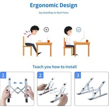 Airstorr Notebook Laptop Tablet Tutucu Stand Metal Ayarlanabilir Katalanır Taşıma Kılıflı