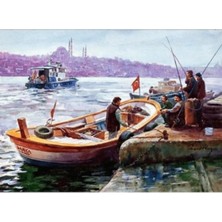 Sepetteyiz Canvas Istanbul ve Kayıklar Sayılarla Boyama Seti Rulo 50 x 65 cm