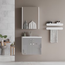 Trio Modül Asmira Banyo Dolabı - 60 cm - 2'li Set - Açık Gri