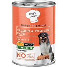 Chef's Choice Köpek Maması Konservesi, Somonlu ve Balkabaklı, Tahılsız, Yetişkin, 400 G