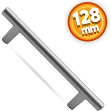 Badem10 Gül Boylu Mobilya Mutfak Çekmece Dolap Dolabı Kapak Kulpu Kulbu 128 mm Metal Mat Krom Kulpları