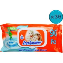 Freshmaker Islak Havlu Mendil 90 Yaprak Avantaj Pk 36 Lı Set (3240 Yaprak) Plastik Kapaklı