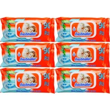 Freshmaker Islak Havlu Mendil 90 Yaprak Avantaj Pk 6 Lı Set (540 Yaprak) Plastik Kapaklı
